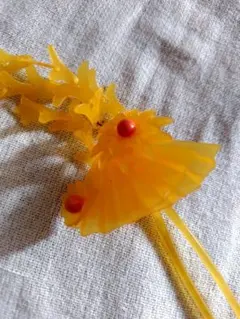 かんざし 鼈甲風 珊瑚風 びら 下がり 花