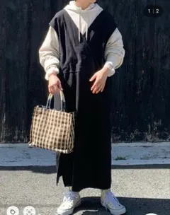 美品 studio CLIP スタディオクリップ Wフロントジャンパースカート