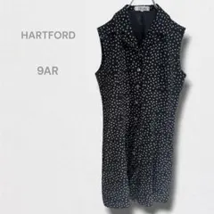 ハートフォード ワンピース ノースリーブ 花柄 ドット柄 きれいめ 9ARのサムネイル