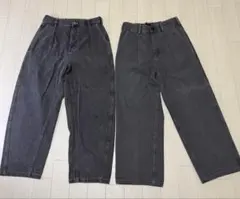 GU デニムバギースラックス 2枚セット