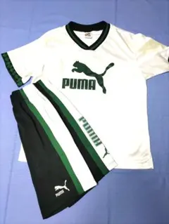 PUMA サッカーウェア 上下セットアップ ホワイト×グリーンのサムネイル