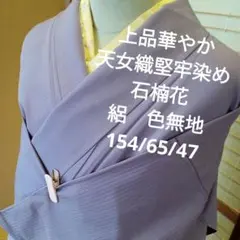 6165美品 しっとり上品なサックス色 絽 正絹 お出かけ洒落小紋 - メルカリ
