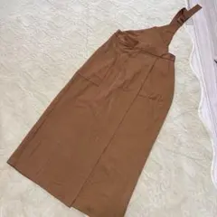 未使用　GU ワンショルダー ジャンパースカート2way サロペット 茶