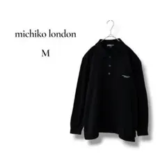 michiko london メンズ　長袖ポロシャツ　ブラック　Mサイズ 刺繍のサムネイル
