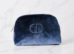 Dior ネイビー ベルベット ポーチ