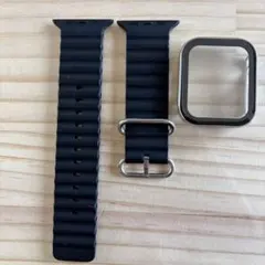 Apple Watch用 シリコンブラックバンドとウォッチカバーセット
