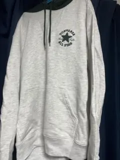 CONVERSE グレー ダークグリーン パーカー
