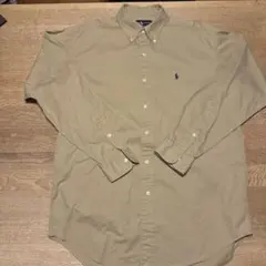 90s ラルフローレン ボタンダウン 長袖シャツ BLAIRE ベージュ系 BD