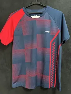 Li-Ning バドミントン Tシャツ M ネイビー/レッド