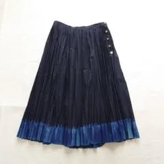 45R 藍染　プリーツスカート　45rpm