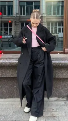 【GU】 ツータッグバギースラックス (ストライプ)