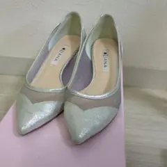 Diana シルバー フラットパンプス