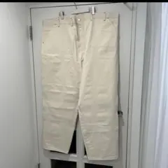 Papas パパス ホワイトデニムパンツ XL 白パン ステッチ 日本製 メンズ 