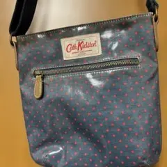 Cath Kidston ネイビー ピンクドット ショルダーバッグ