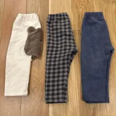 赤ちゃん本舗とUNIQLO裏起毛レギンスの3点セット　80cm