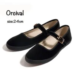 Orcival ベルベット ワン ストラップ シューズ オーシバル 24cmのサムネイル