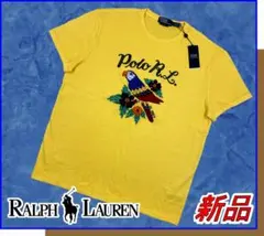 【新品】ポロbyラルフローレントロピカルグラフィック半袖TシャツUS:Lイエロー