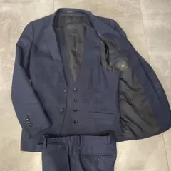 SUIT SELECT 3ピース スーツ ネイビー チェック Y4
