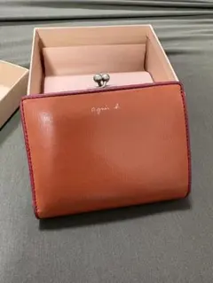 agnes b. 二つ折り財布 がま口 レッド