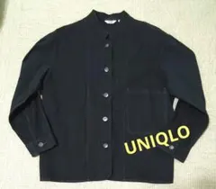【美品】UNIQLO スタンドカラーブラックワークシャツ サイズＳ