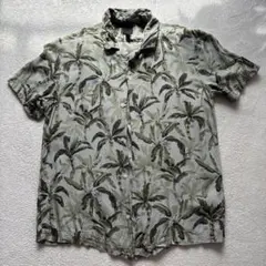 即配送　H&M 半袖シャツ パームツリー柄 S