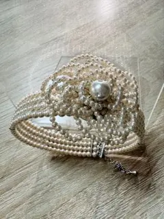 パール花モチーフネックレス