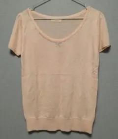 プーラフリーム 半袖ニットトップス オレンジ系