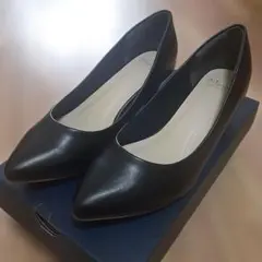 早い者勝ち☆ポインテッドトゥ パンプス 幅広 24.5 美品 冠婚葬祭