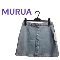 MURUA ♡ ムルーア y2kファッション ボタン 台形 デニムミニスカート