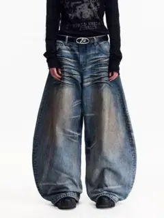 AAKAM】Dirty Gradation Denim Pants Gray - メルカリ