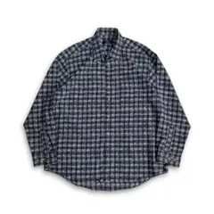 秀逸 ヴィンテージ ポリシャツ 総柄 チェック 90s オールド レトロ 古着