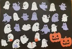 『早割』④ダイカット　クラフトパンチ　ハロウィン　おばけ　かぼちゃ　30点セット