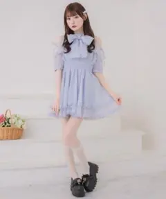 ROJITA ボウタイリボンアメスリ風ワンピース ミニ丈 - メルカリ