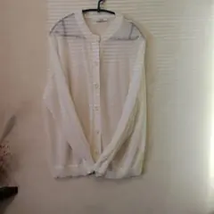 earth music&ecology シアーホワイトカーディガン美品