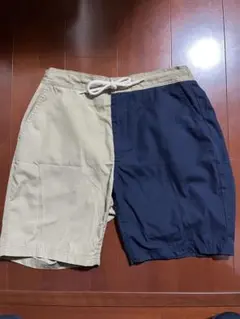 ツートンカラーショートパンツ ベージュ・ネイビー