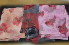 花柄のスカーフ薄手生地 3点セット