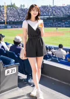 ☀️グレイル キャミソール オールインワン サロペット ウエストゴム M グレーのサムネイル