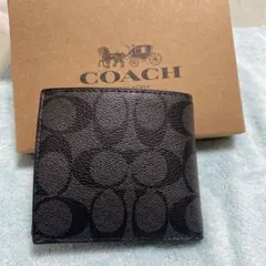 COACH 二つ折り財布 シグネチャー ブラックのサムネイル