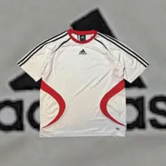 adidas 00s 90s テック系 y2k ゲームシャツ XL 万国旗