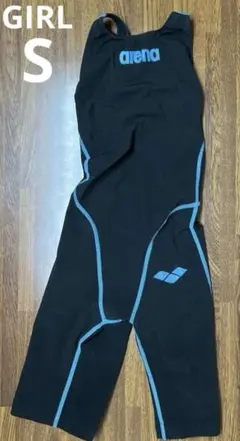 arena 競技レース用高速水着 /KIDS GIRL S/ 黒＆青/中古品