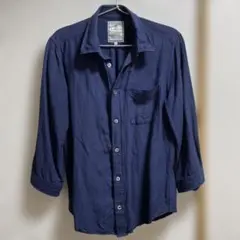 HARE FRENCH LINEN 七分袖シャツ ネイビー Sのサムネイル