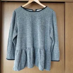 ツイード風長袖チュニック グレーとブラック