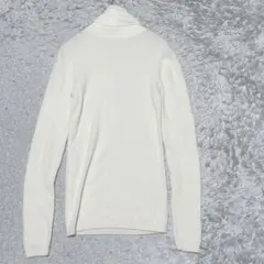 無印良品　タートルリブニットセータートップス長袖［M］オフホワイト