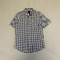 GAP ギャップ　半袖シャツ　ネイビー　S シアサッカー　チェック柄　スリムのサムネイル