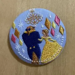 ディズニー 刺繍缶バッジ 美女と野獣