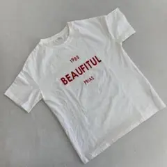 ThreeNineプリントTシャツ ホワイト クルーネック 半袖 コットンロゴ入