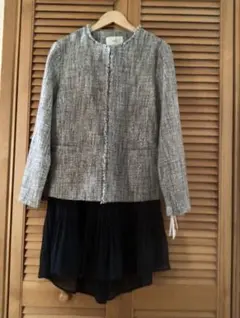 Elura ツイードジャケット　a.v.v プリーツスカート　２点セット