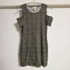 マイケルコース レオパード柄 ワンピース オープンショルダー M 茶 綿のサムネイル