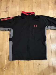 アンダーアーマー ジャージ セットアップ上下 ブラック×レッドトレーニングウェア