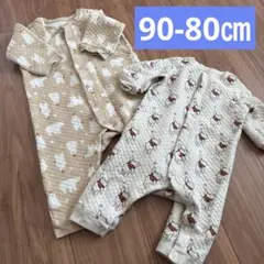 春秋★ベビーロンパース　カバーオール　80-90センチ　プーさん　ディズニー